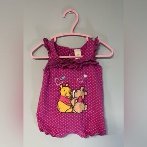 Disney Baby Winnie the Pooh Purple with Hearts Onesie, Baby Girl size 0-3 months